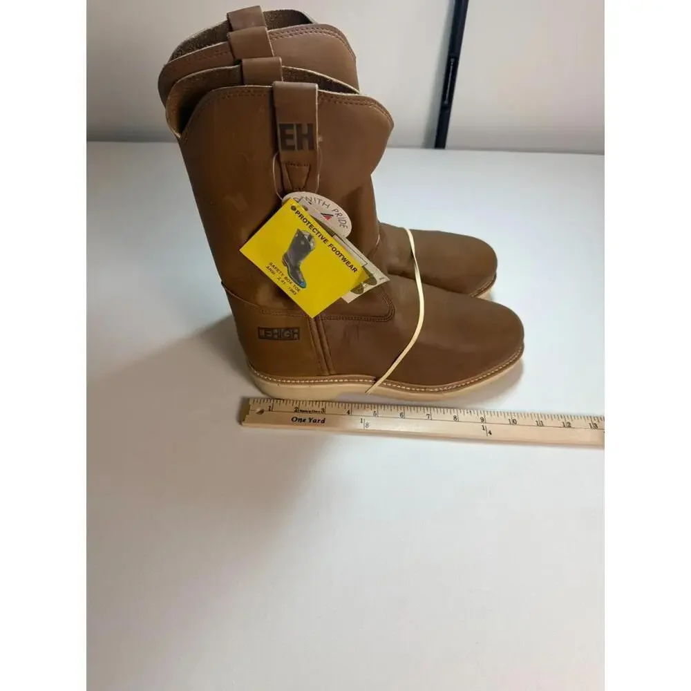 * NEW*Lehigh Leather Steel Toe Work Boots Size 7.5‎ Western Men’s